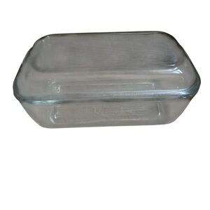 Vintage Arcoroc France Butter Dish With Lid Clear Ribbed Glass Refrigerator Dish